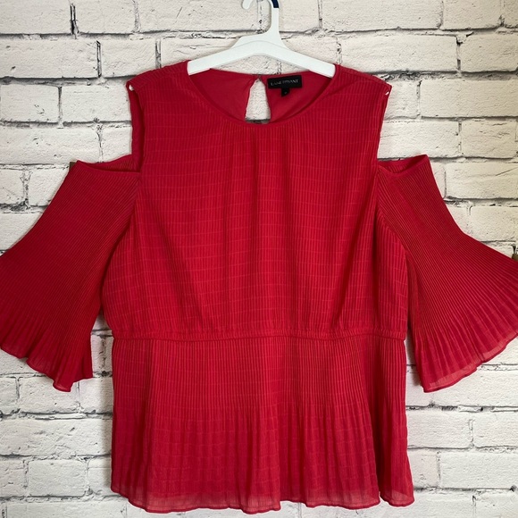 Lane Bryant Pink Cold Shoulder Boho Top size 20 - Picture 2 of 13